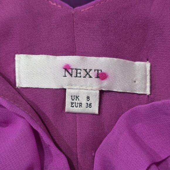 NEXT Ombré Babydoll Tunic Top Pink Purple Gradient V-Neck Empire Waist UK 8/US 4 - Picture 9 of 9